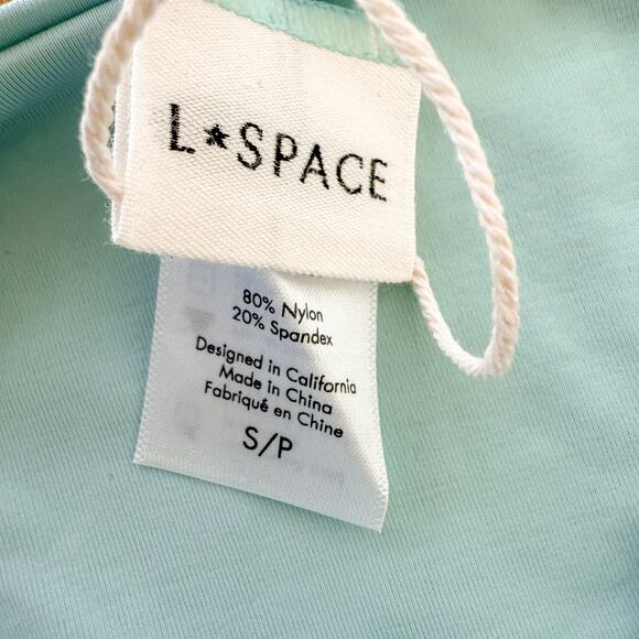 L Space Bikini Bottom Small Blue Camacho Y2K Minimalist Beach Swim Eco Chic NWT - Picture 5 of 6